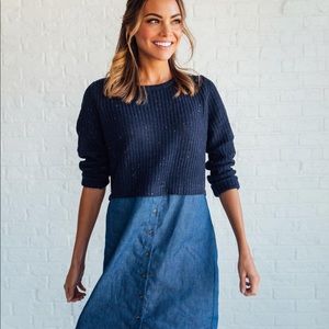 Clad & Cloth Do & Be half sweater half denim dress